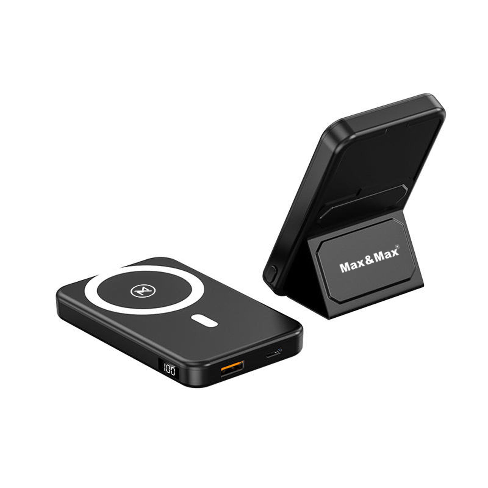 Magsafe Power bank Wireless Charger 10000 mAh Magnetic, USB Type C Type A for iPhone 12/13/14/15 Pro, Pro Max, Plus and Android with Foldable Stand Magsafe Power bank Wireless Charger 10000 mAh Magnetic, USB Type C Type A for iPhone 12/13/14/15 Pro, Pro Max, Plus and Android with Foldable Stand